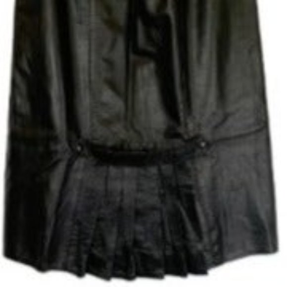 Martani Long Leather Skirt Pleated Detail Women’s Size 18 - Picture 3 of 9